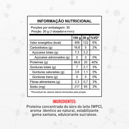 100% Whey 900g - Mousse de Leite em Pó