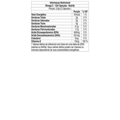 Omega 3 TG Ultra Concentrado Nutrify 120 Cápsulas