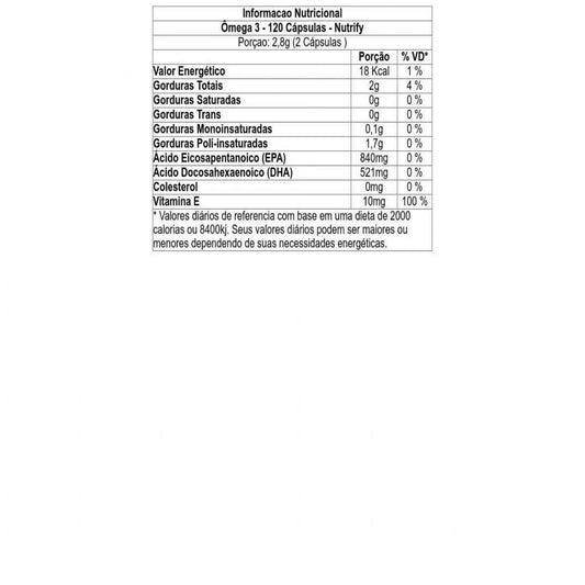 Omega 3 TG Ultra Concentrado Nutrify 120 Cápsulas