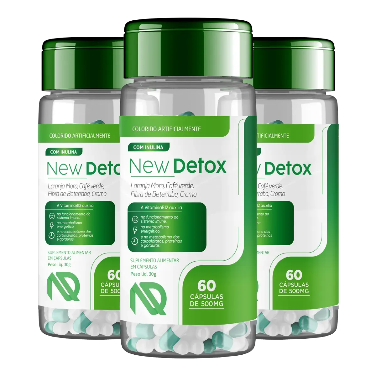 New Detox – Kit 3 Potes do Suplemento Natural para Desintoxicação