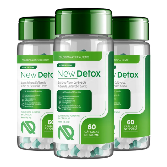 New Detox – Kit 3 Potes do Suplemento Natural para Desintoxicação