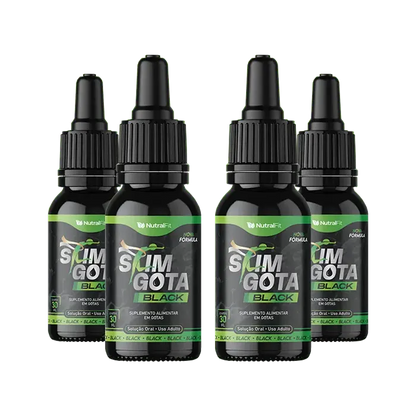 Slim Gota Black – 100% Natural – 4 Frascos de 30ml