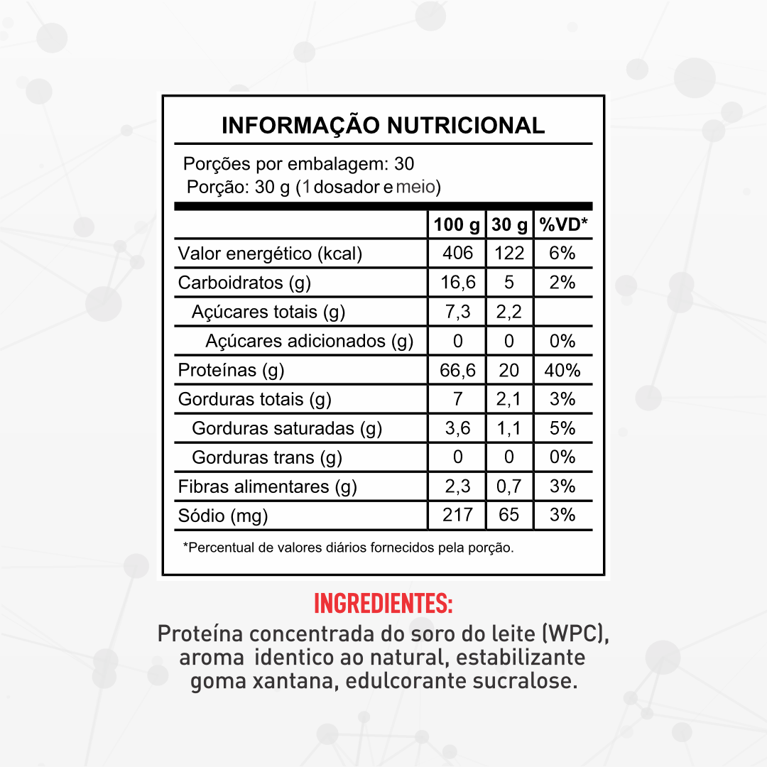 100% Whey 900g - Mousse de Leite em Pó