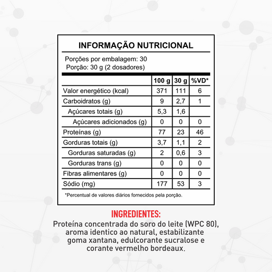Whey Low Carb 900g - Morango