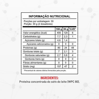 Whey Low Carb 900g - Sem Sabor