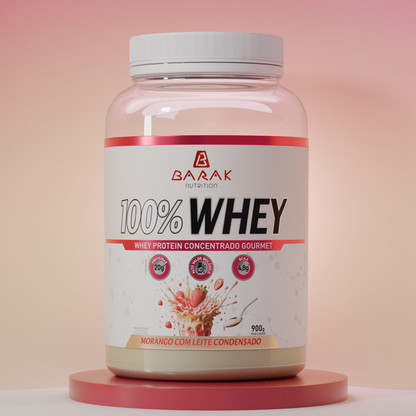 100% Whey 900g - Morango com Leite Condensado