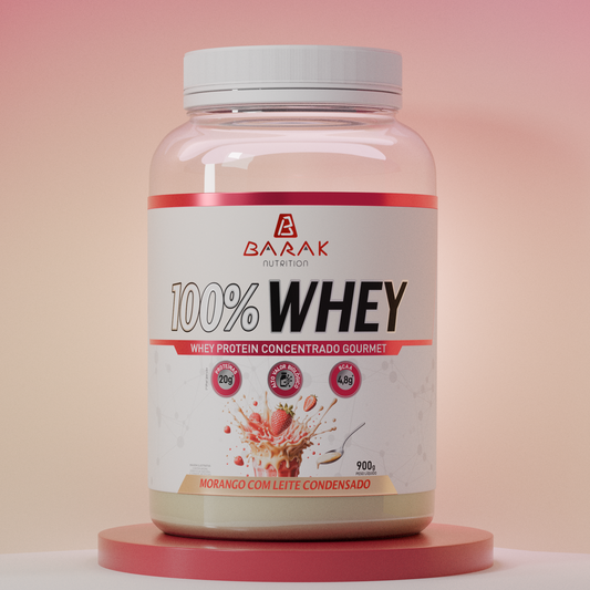 100% Whey 900g - Morango com Leite Condensado