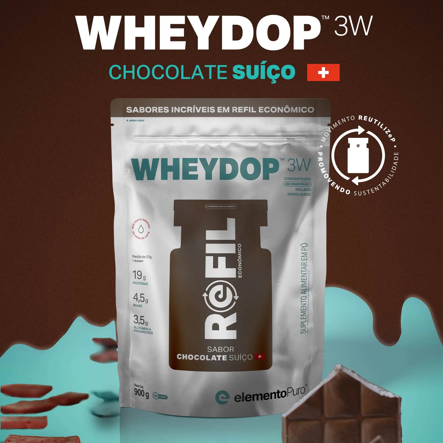 REFIL WHEYDOP 3W - 900g